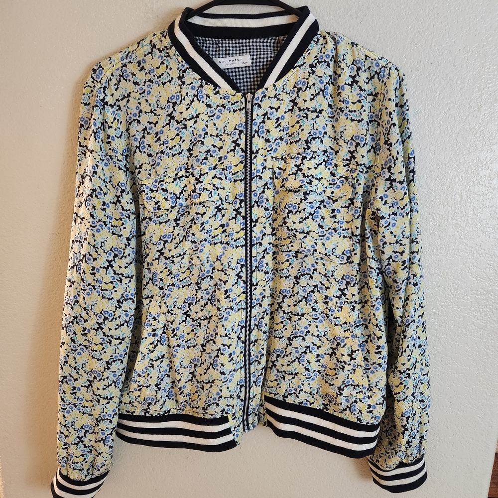 Equipment Femme 100% Silk Floral Lightweight Jacket XS - Picture 6 of 11
